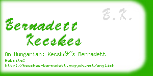 bernadett kecskes business card